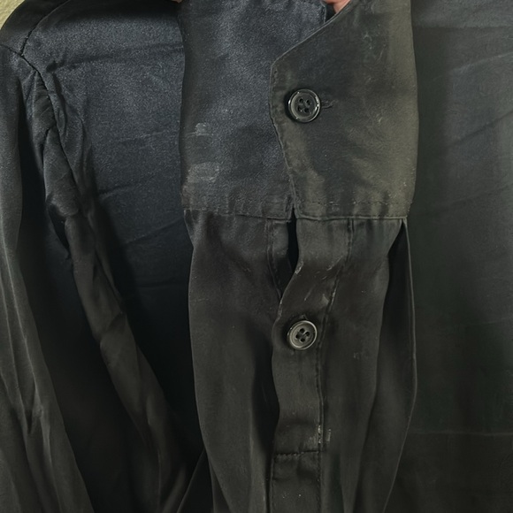Reformation Silk Black Button Front Top - Picture 4 of 7